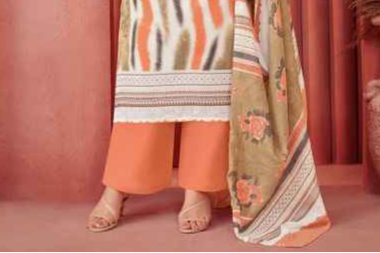 Close-up of printed work on cotton salwar kameez