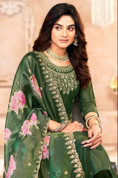 Printed cotton salwar kameez for Roka function
