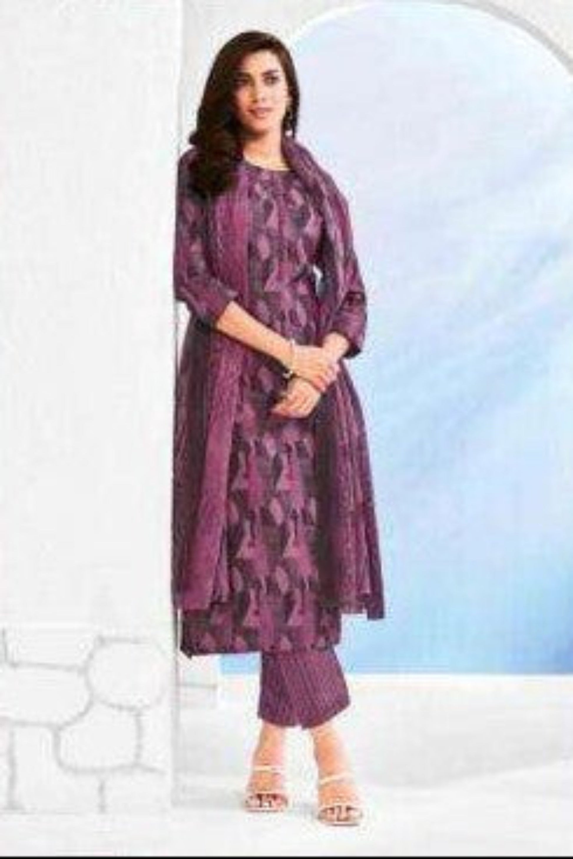 Pink cotton salwar kameez with lightweight summer fabric
