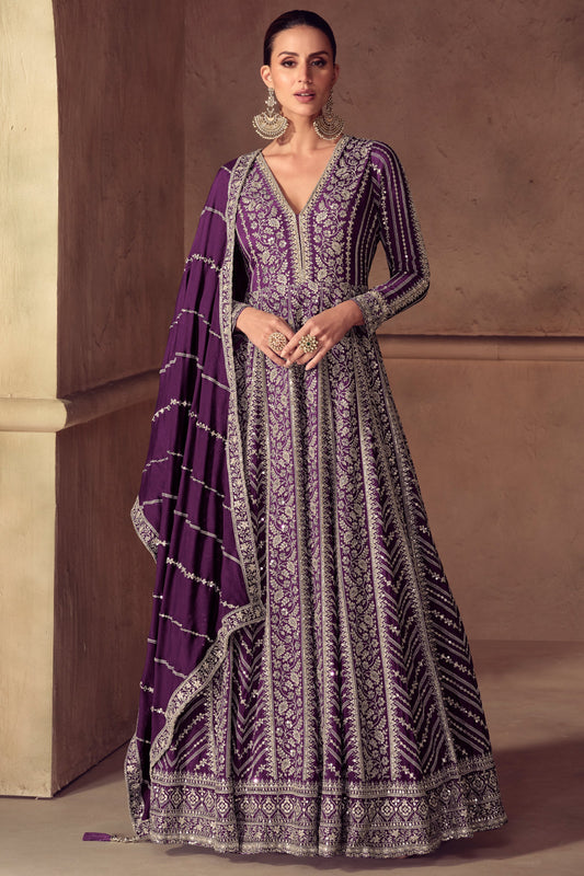 Heritage With Heavy Embroidery Gown Party Wear Anarkali Design Gown