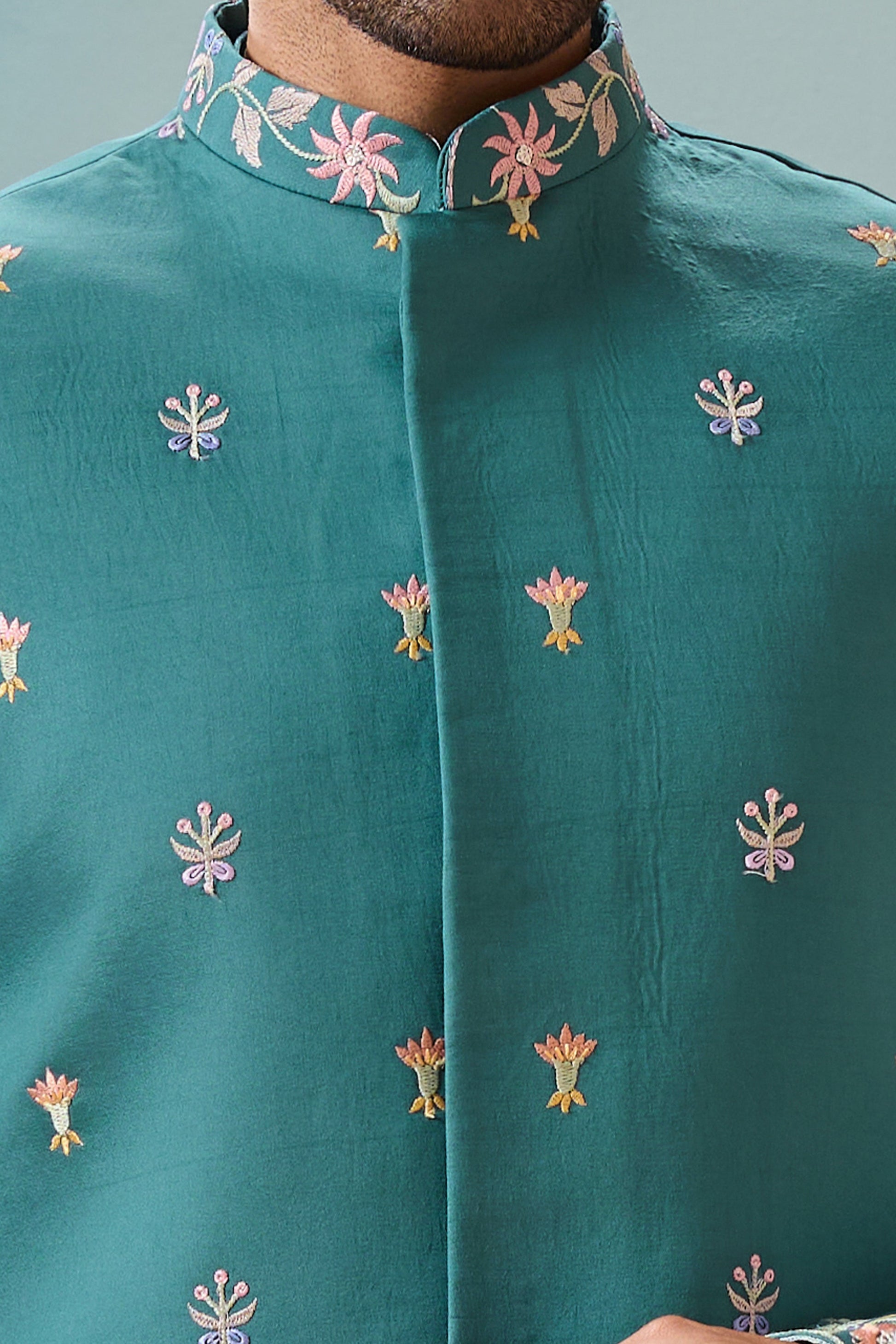 Pyjama kurta men traditional teal outfit photography
