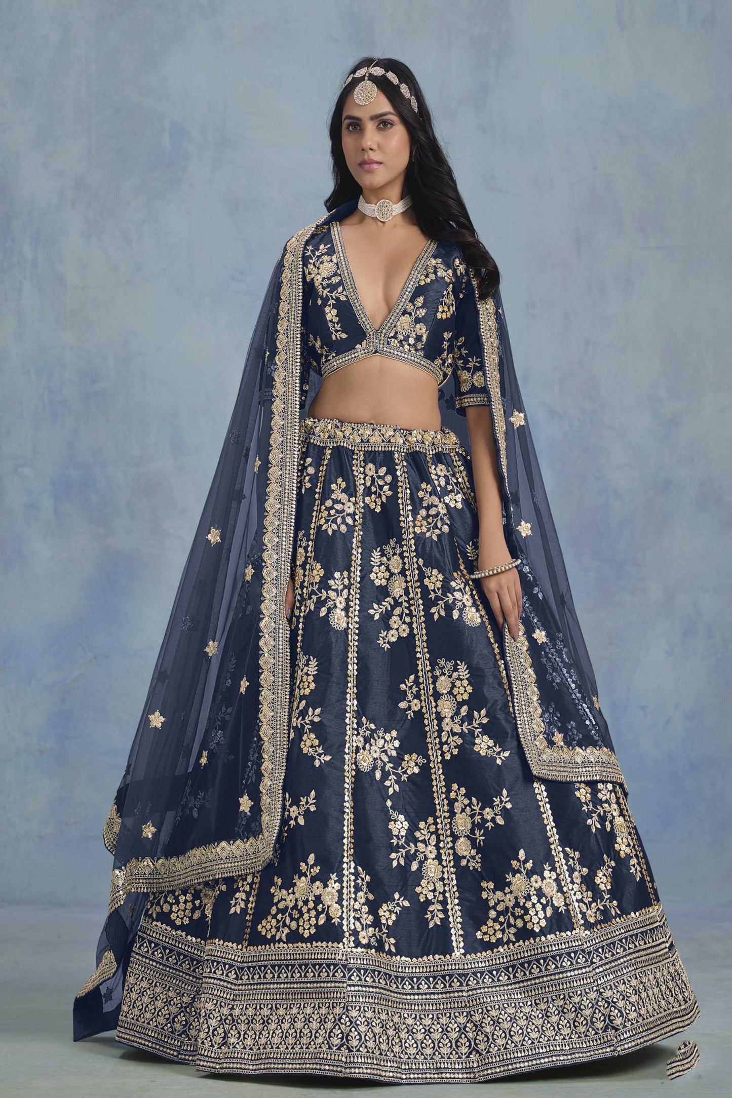 Blue Plazzo for Navratri â€“ Cool and classy, great for dancing through the night. 