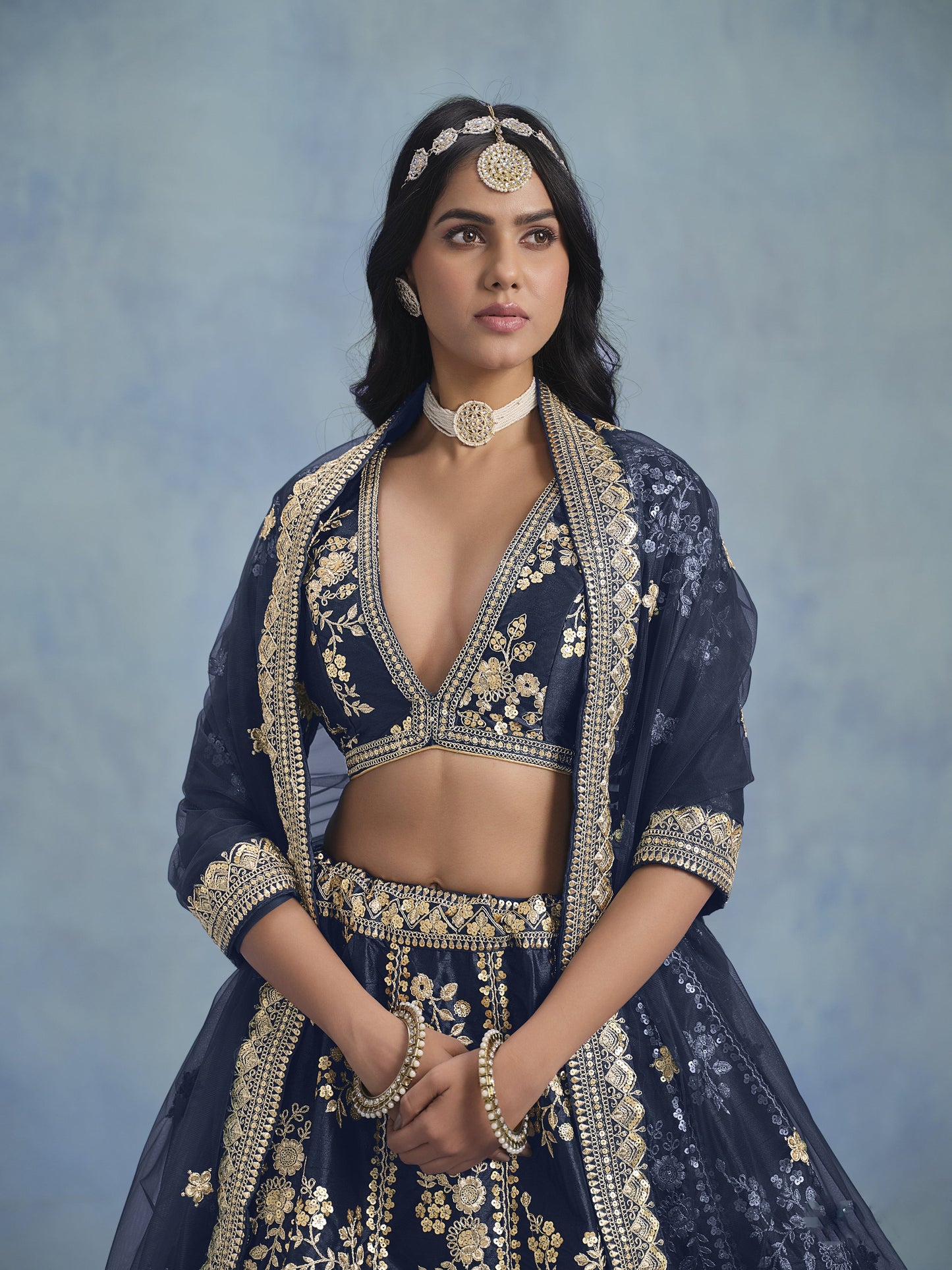 Blue Plazzo for Navratri â€“ Cool and classy, great for dancing through the night. 