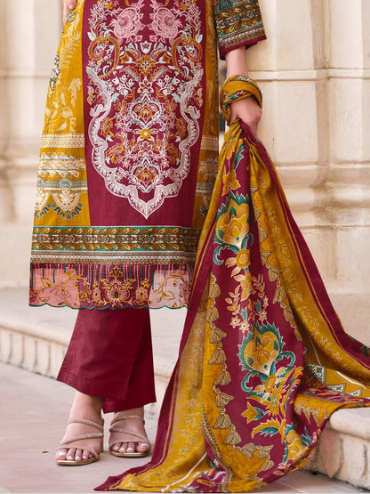 Artisan embroidery detail on cotton salwar suit