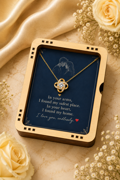 Romantic jewelry gift with necklace and personalized-style message card
