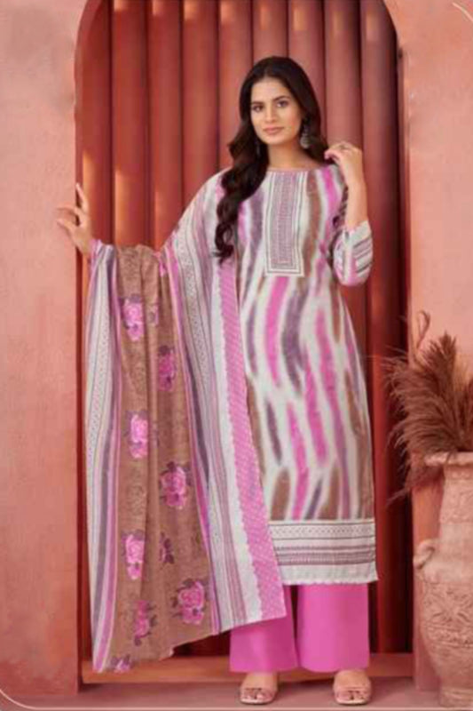 Shalwar kurta front view with refined print pattern
