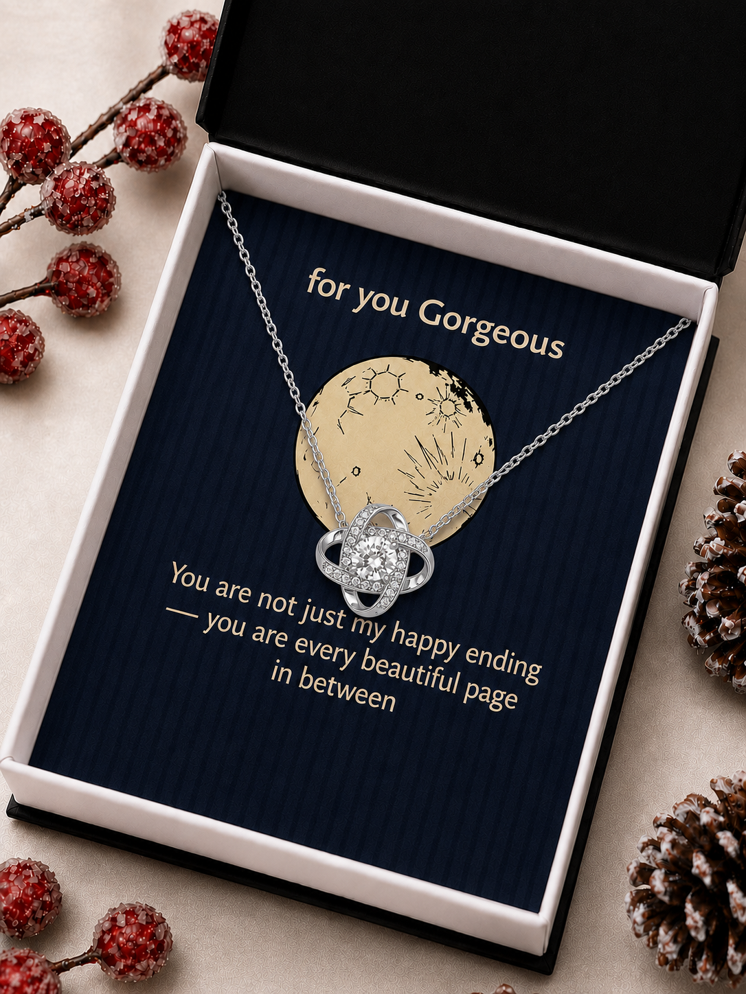 Silver-tone alloy necklace with decorative round pendant