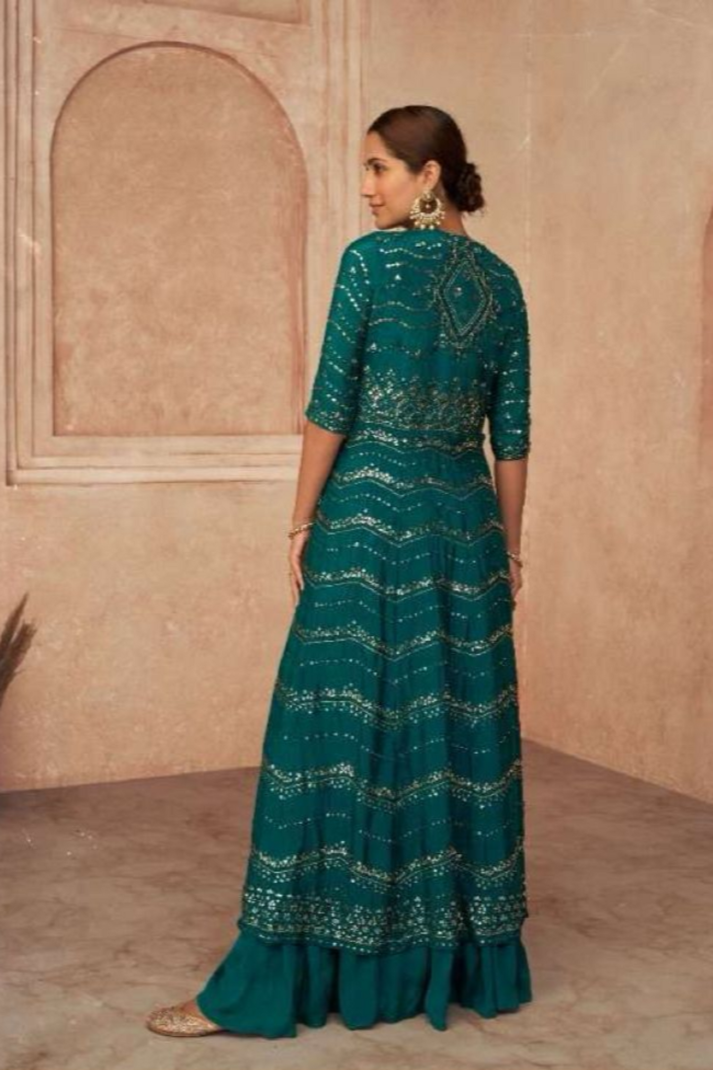 "Elegant lehengas for U.S.-based Indian celebrations." 