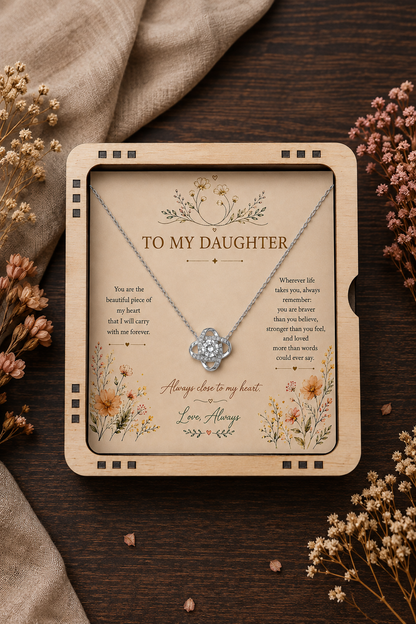 To My Daughter necklace gift in elegant presentation box