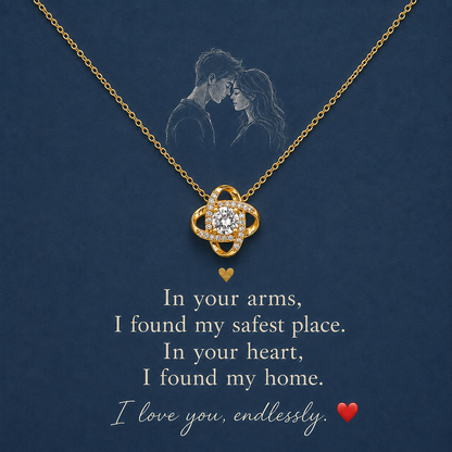 To My Love interlocking pendant necklace with romantic message card
