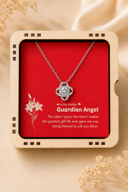 To My Mother necklace gift with clear stone pendant and emotional message card