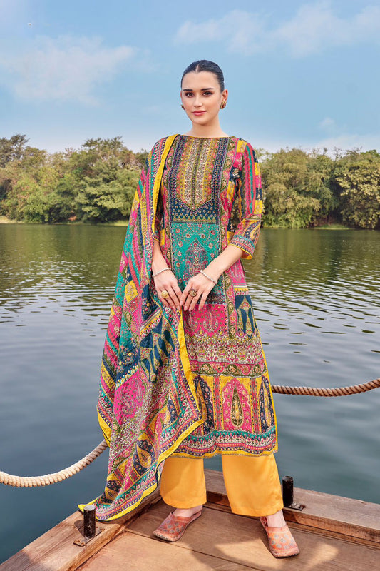 Yellow salwar in pure Maslin fabric for USA shoppers